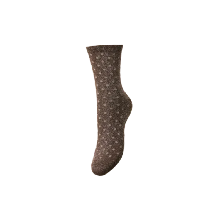 Pcsebby sock - Morel/small dots