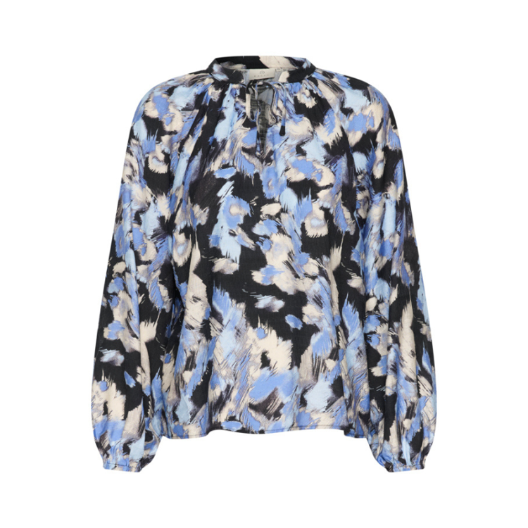 Kavictoria bluse - Black/blue graphic