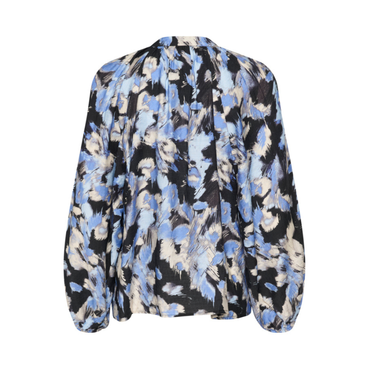 Kavictoria bluse - Black/blue graphic