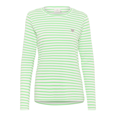 Liddy bluse - Chalk/green stripes