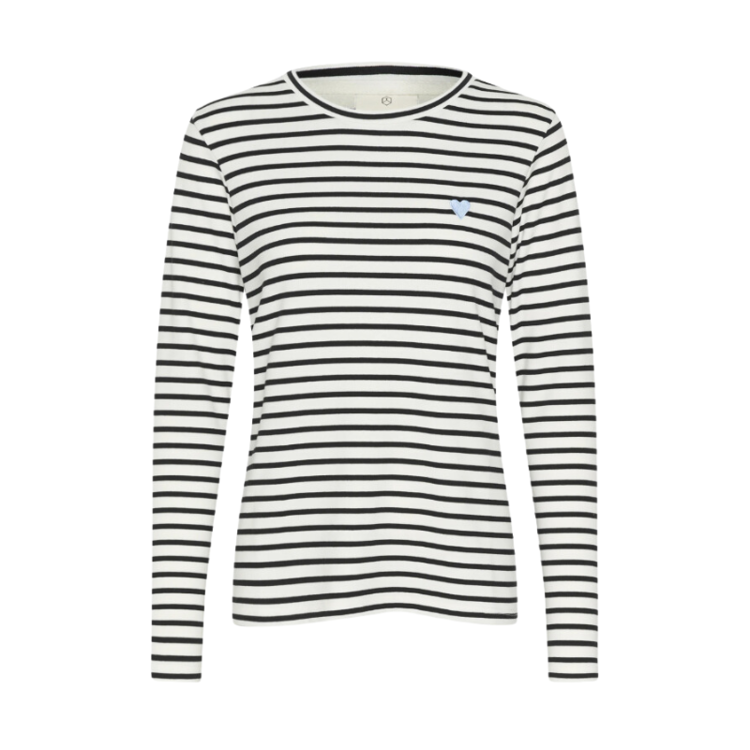 Liddy bluse - Chalk/black stripe