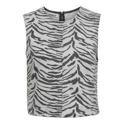 Onldorsi top - Light grey denim/zebra