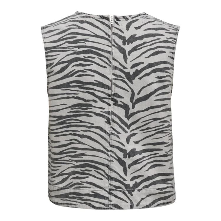 Onldorsi top - Light grey denim/zebra