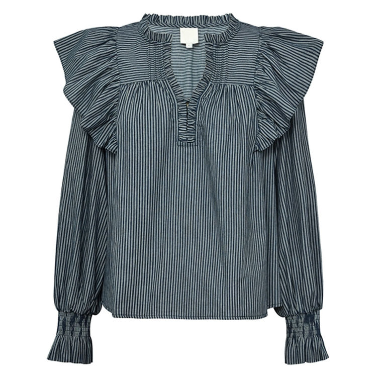 Karolago bluse - Navy blue stripes