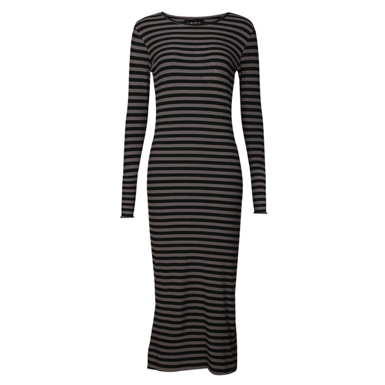 Natalia kjole - Black dark grey stripe