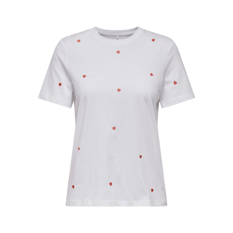 Onlketty t-shirt - Bright white/heart