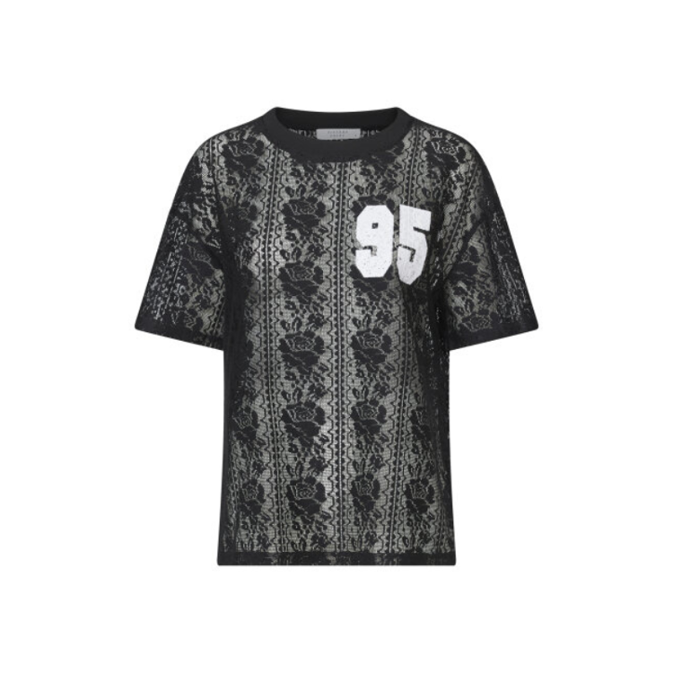 Lace t-shirt - Black/cream