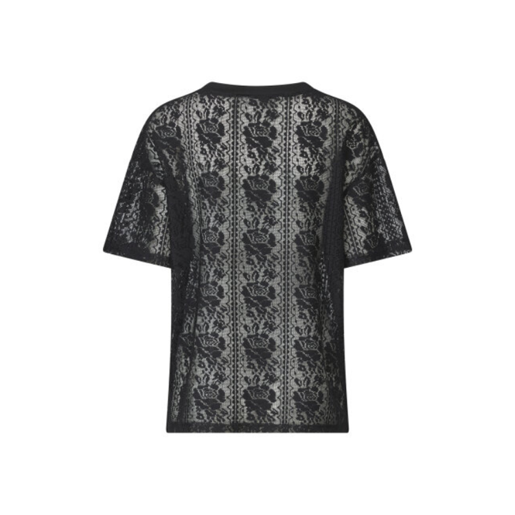 Lace t-shirt - Black/cream