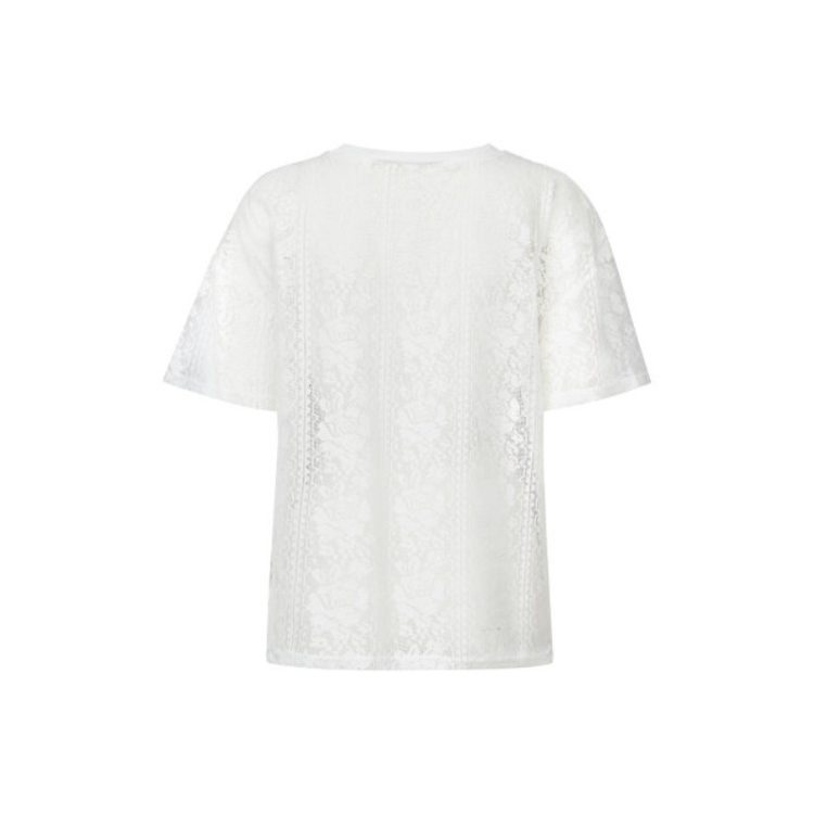 Lace t-shirt - Cream/black