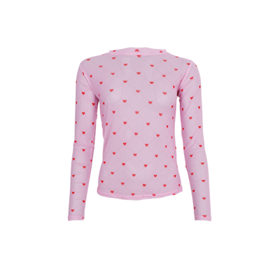 Bcannie mesh bluse - Pink heart