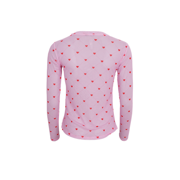 Bcannie mesh bluse - Pink heart