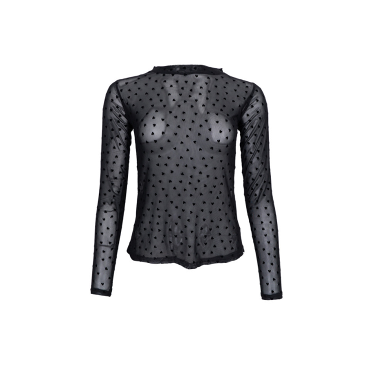 Bcisole mesh bluse - Black heart