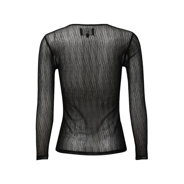 Isa mesh bluse - Black lines