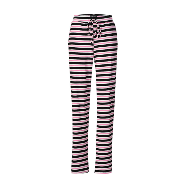 Natalia straight buks - Black bubblegum white stri