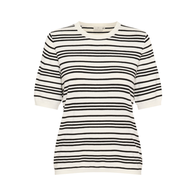 Kalizza strik bluse - Chalk/black stripe