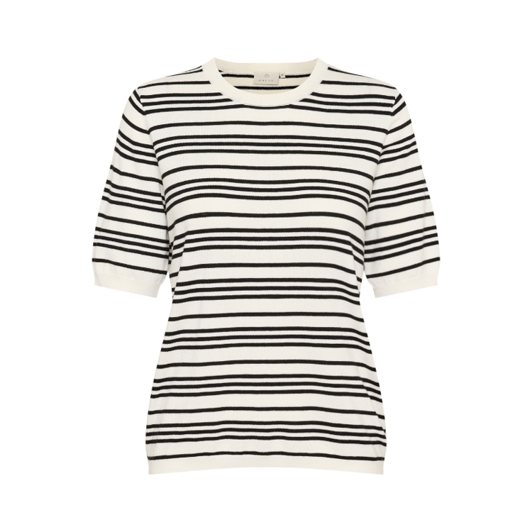 Kalizza strik bluse - Chalk/black stripe