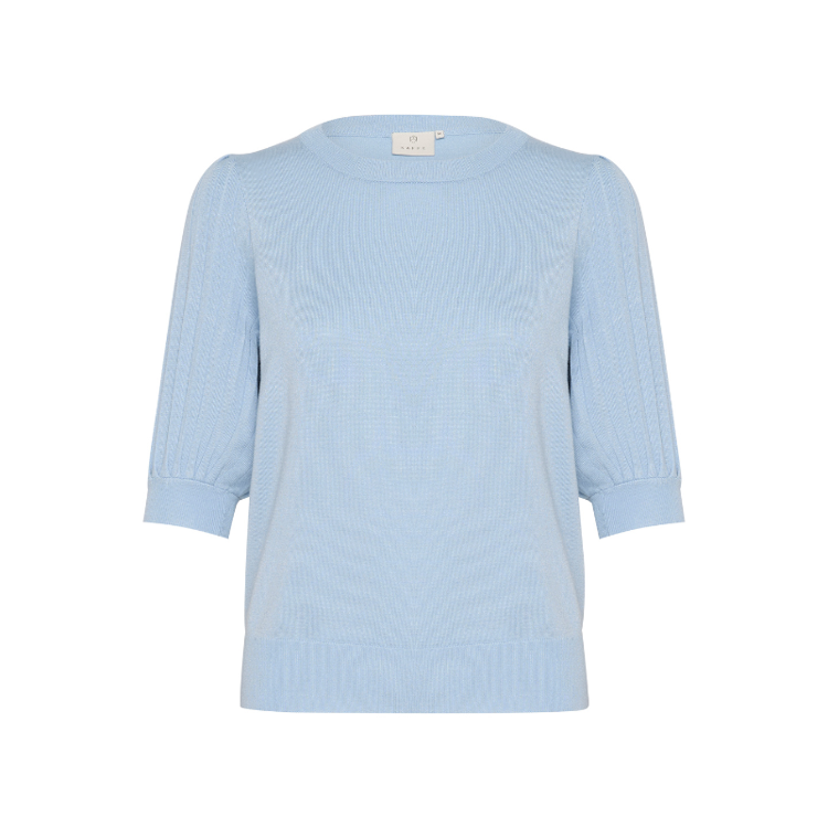 Kalone strikbluse - Soft chambray