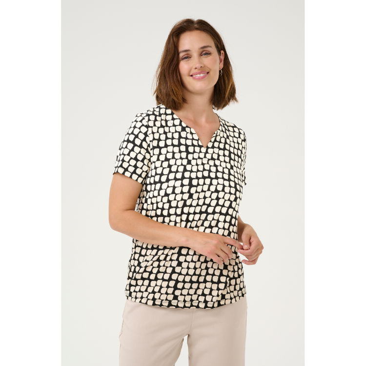 Kabella bluse - Black sand graphic