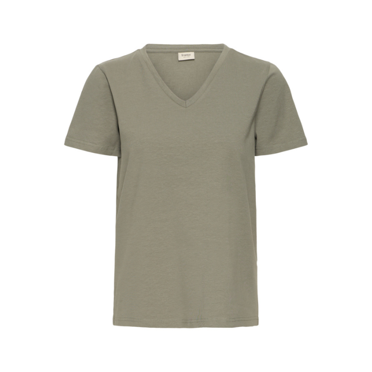 Frzashoulder v-hals t-shirt - Walnut