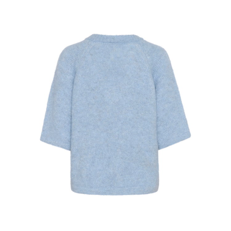 Kaemilie v-hals strikbluse - Soft chambray