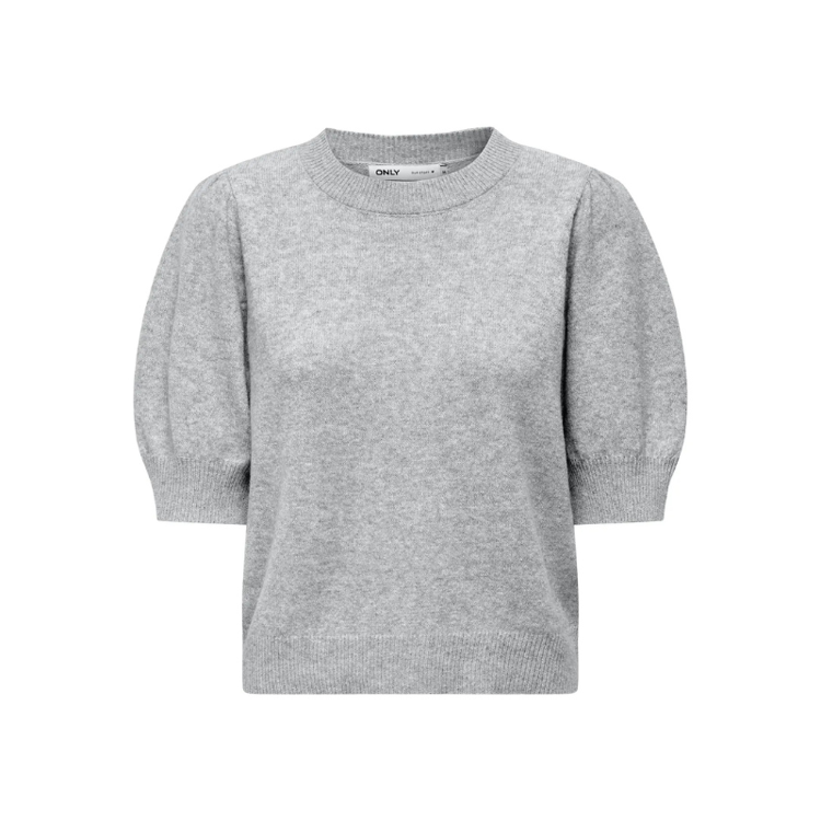 Onlrica strik t-shirt - Light grey melange