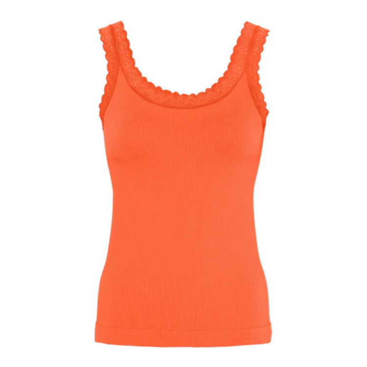 Frida rib top - Arancio fluo