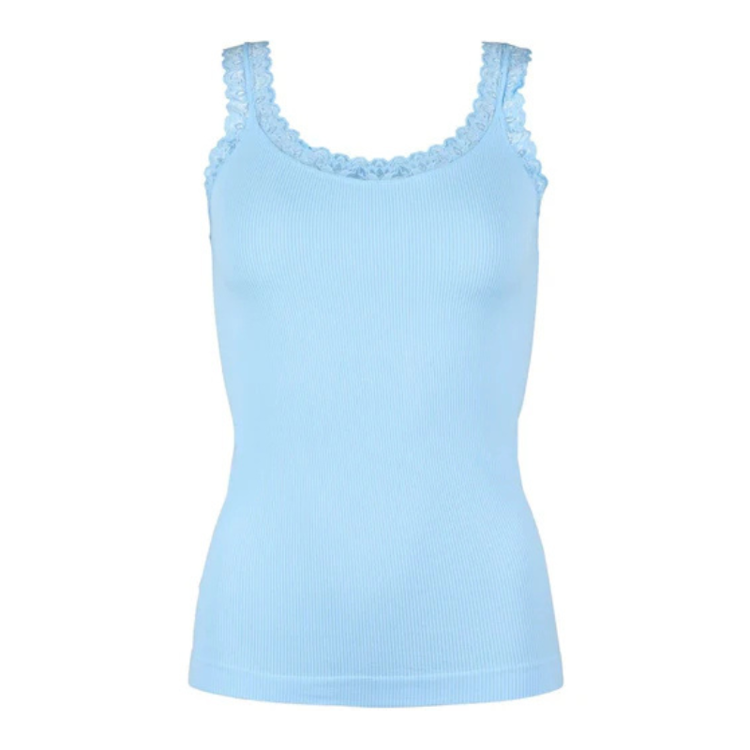 Frida rib top - Azzurro