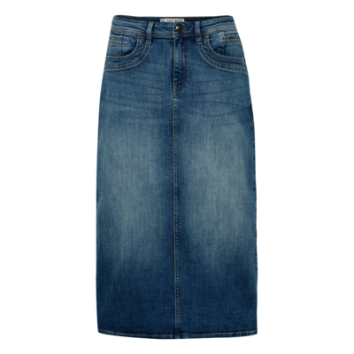 Pzkatja denim nederdel - Medium blue denim