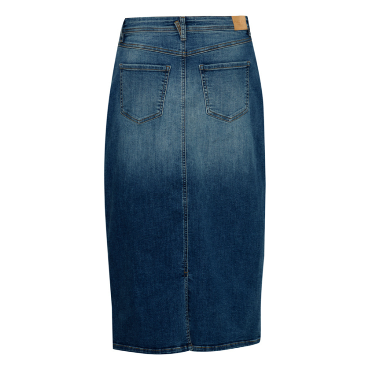 Pzkatja denim nederdel - Medium blue denim