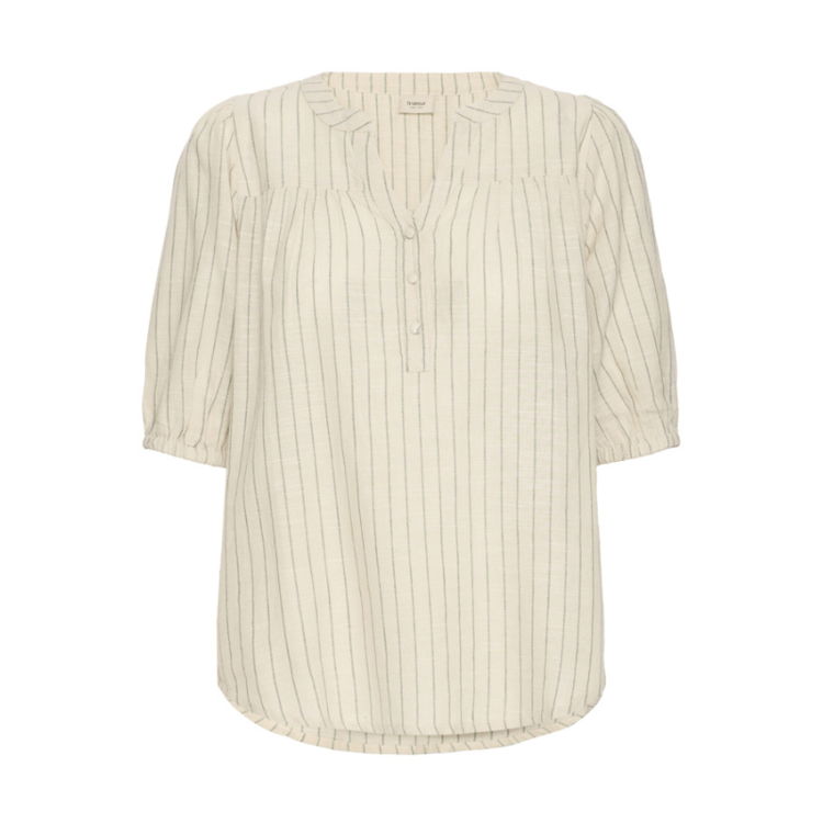 Fxbonnie bluse - Agave green melange stripe