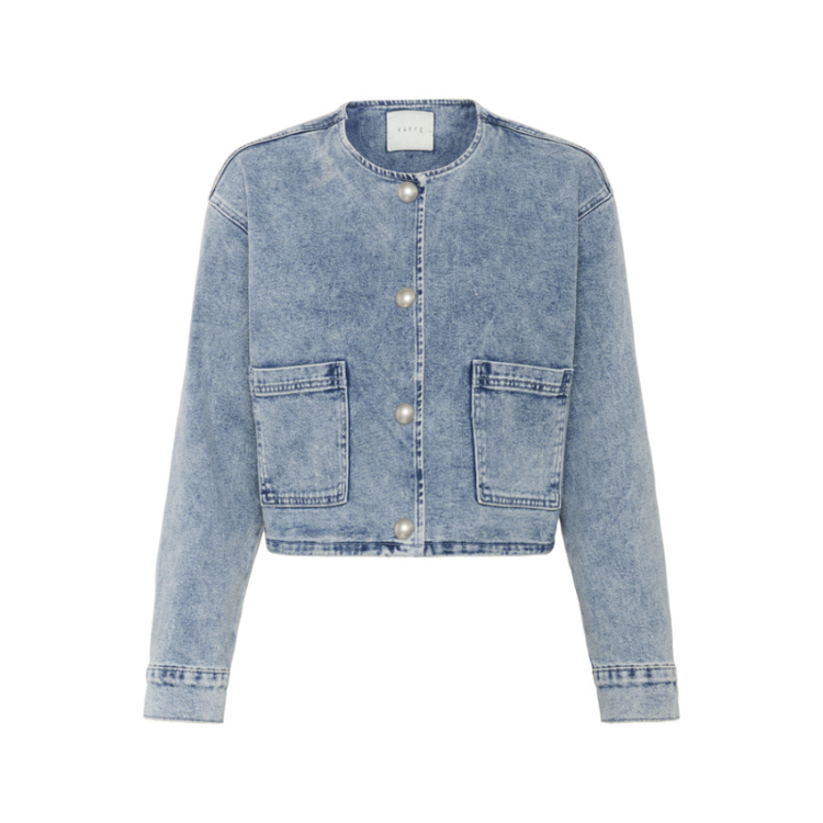 Kadoriana denim jakke - Washed blue denim