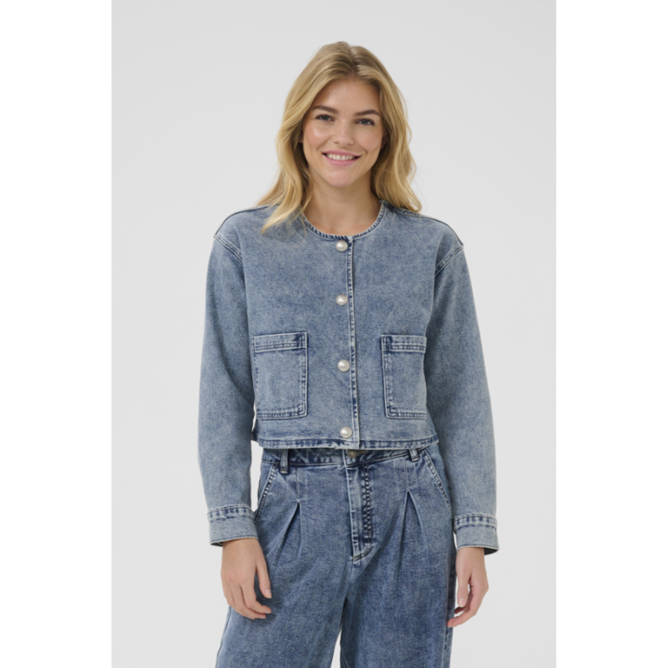 Kadoriana denim jakke - Washed blue denim