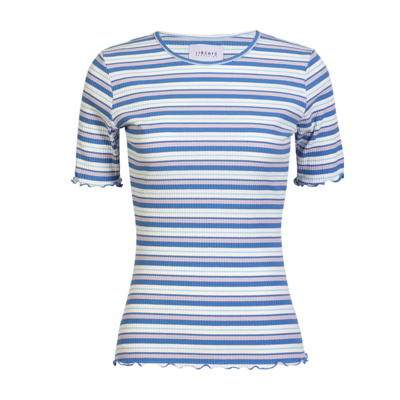 Natalia t-shirt - Blue white rose stripe