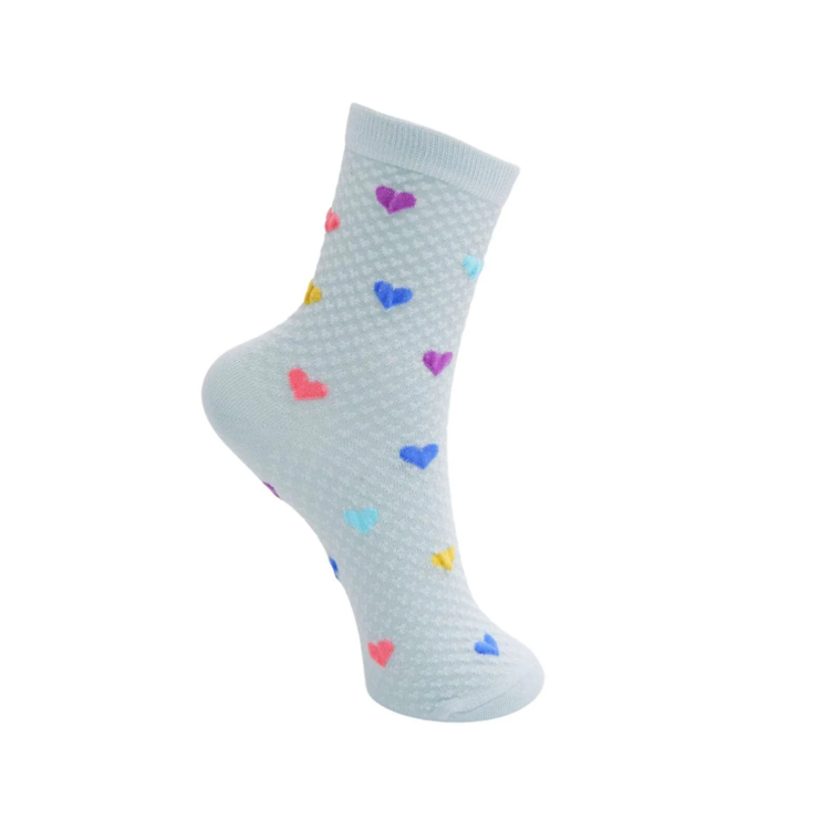 Bcfinja heart sock - Lt. blue
