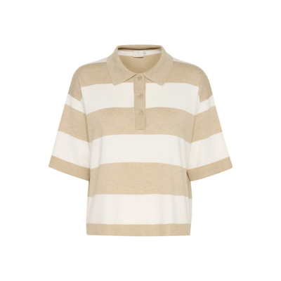 Kalizza polo strik - Feather gray melange/chalk st