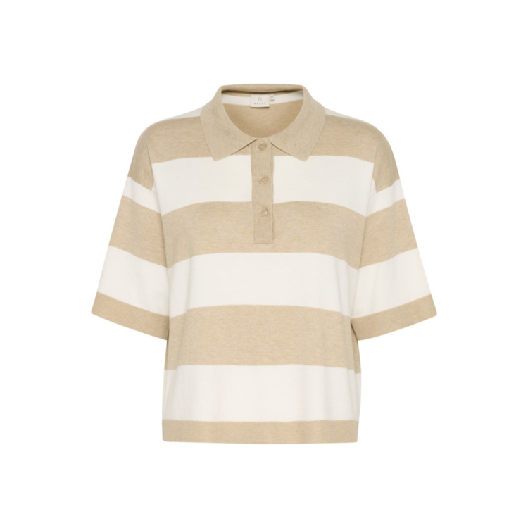 Kalizza polo strik - Feather gray melange/chalk st