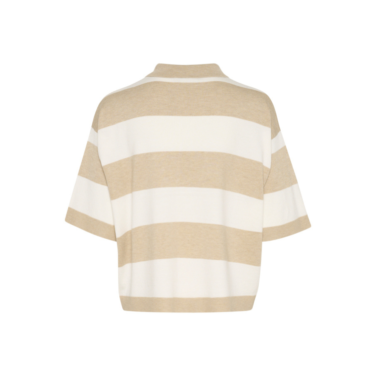 Kalizza polo strik - Feather gray melange/chalk st