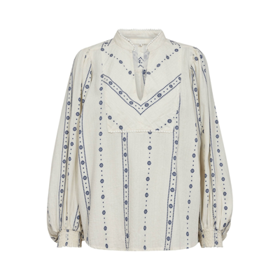 Vibego bluse - Creme blue flowers