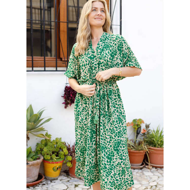 Bcluna kaftan kjole - Green leo