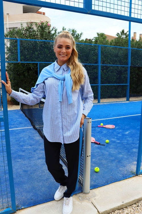 Sara skjorte - White blue stripe
