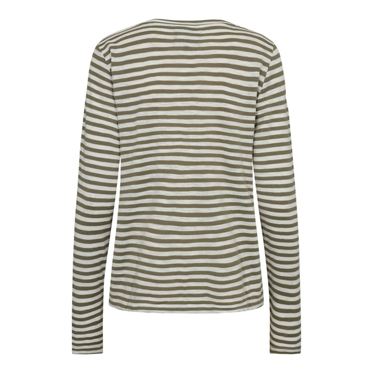 Ulla ls bluse - Dark army white stripe