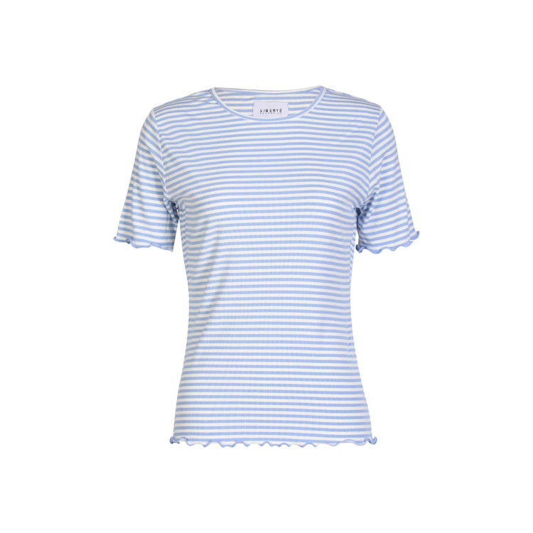 Natalia ss blue - Light blue white stripe