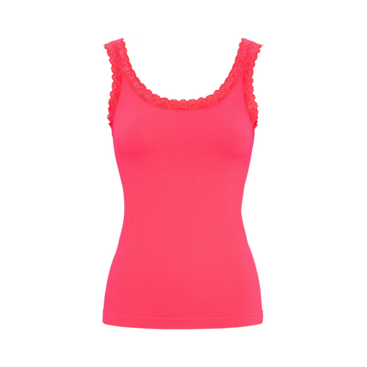 Frida rib top - Scarlatto
