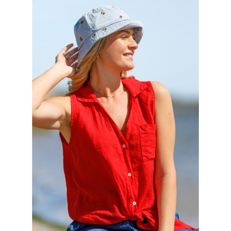 Bcmaluca bøllehat - Lt. blue denim/cherry
