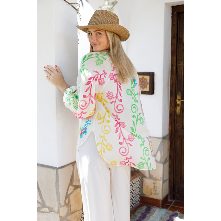 Bcsun bluse - White flower