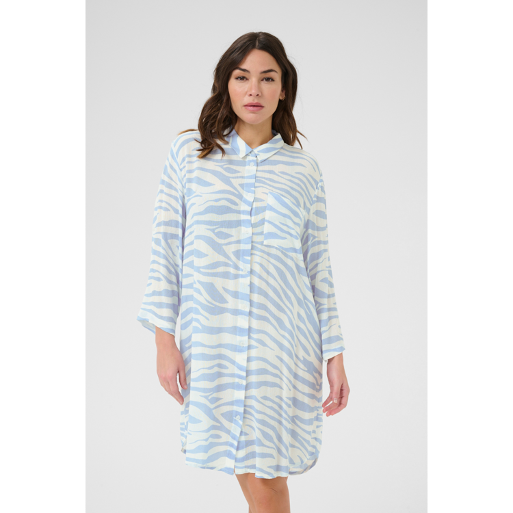 Kahildur kjole - Soft chambray/chalk
