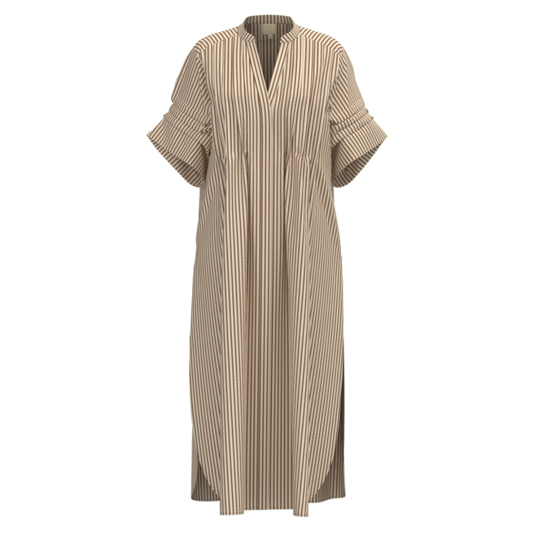 Alexago kjole - Creme brown stripes
