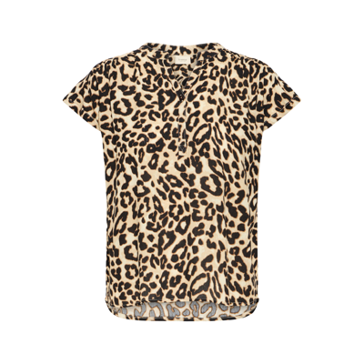 Frease bluse - Brown leopard art