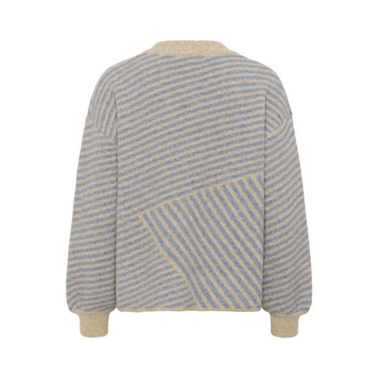 Kaverana strikbluse - Feather grey melange/windwar