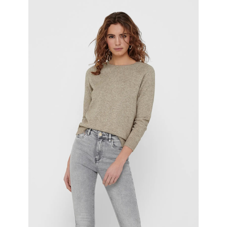 Onllesly strik - Beige/w. melange